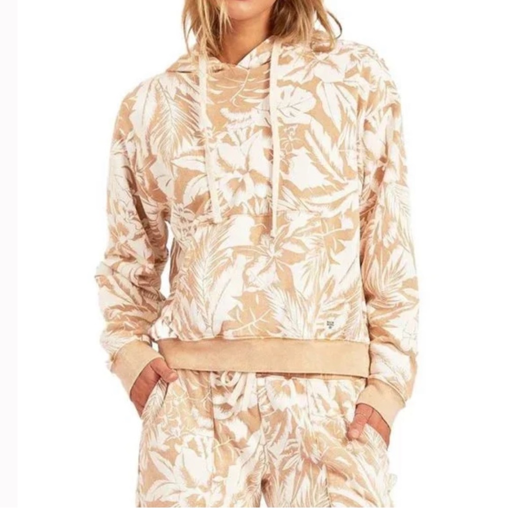 Womens Billabong At Last Tropical Print Pullover Hoodie